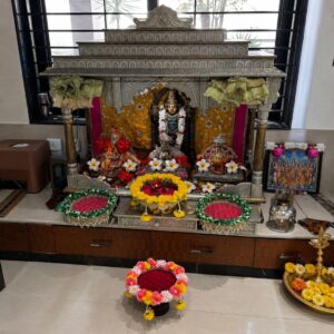 handcrafted floral pooja thali & decorative ritual tray set